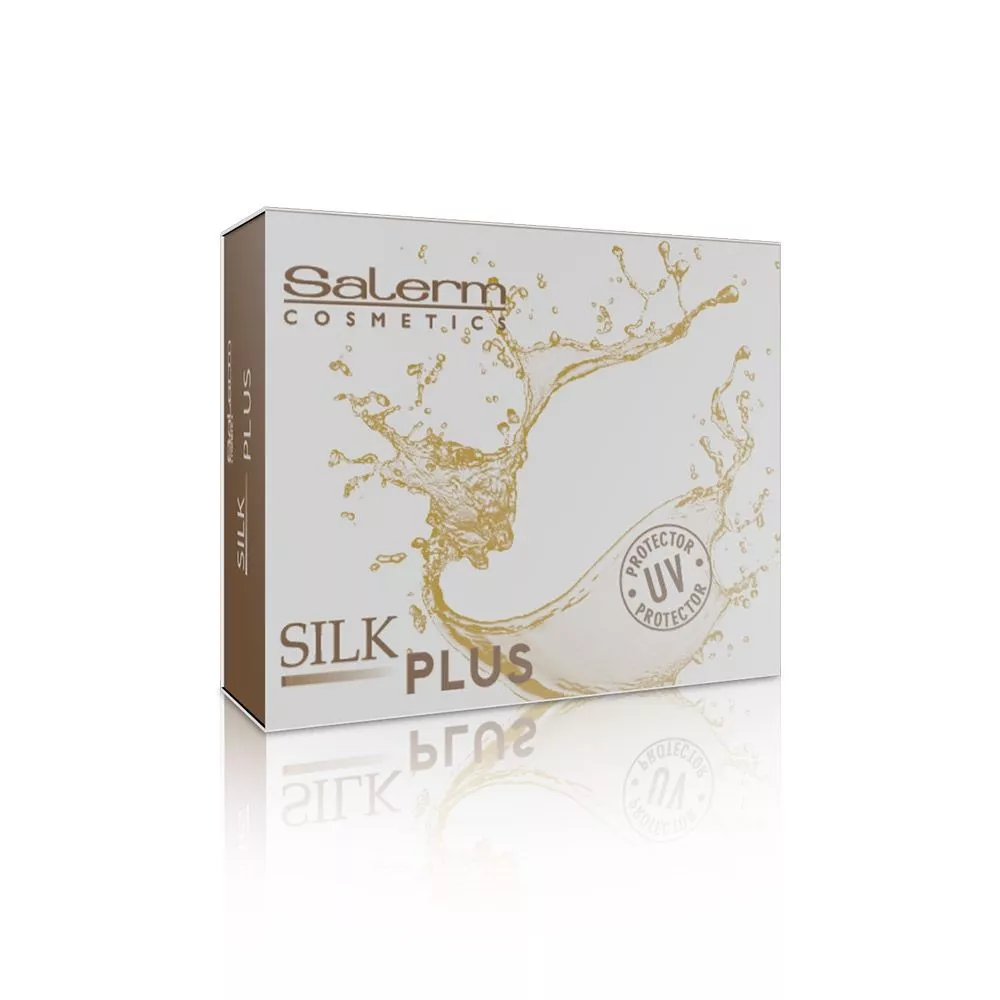 Шелк косметика. Salerm средство для защиты волос и кожи Silk Plus 12*5 мл, 72. Салерм желтые шелк.